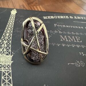 BCBGMaxAzria Gold and Black Statement Ring